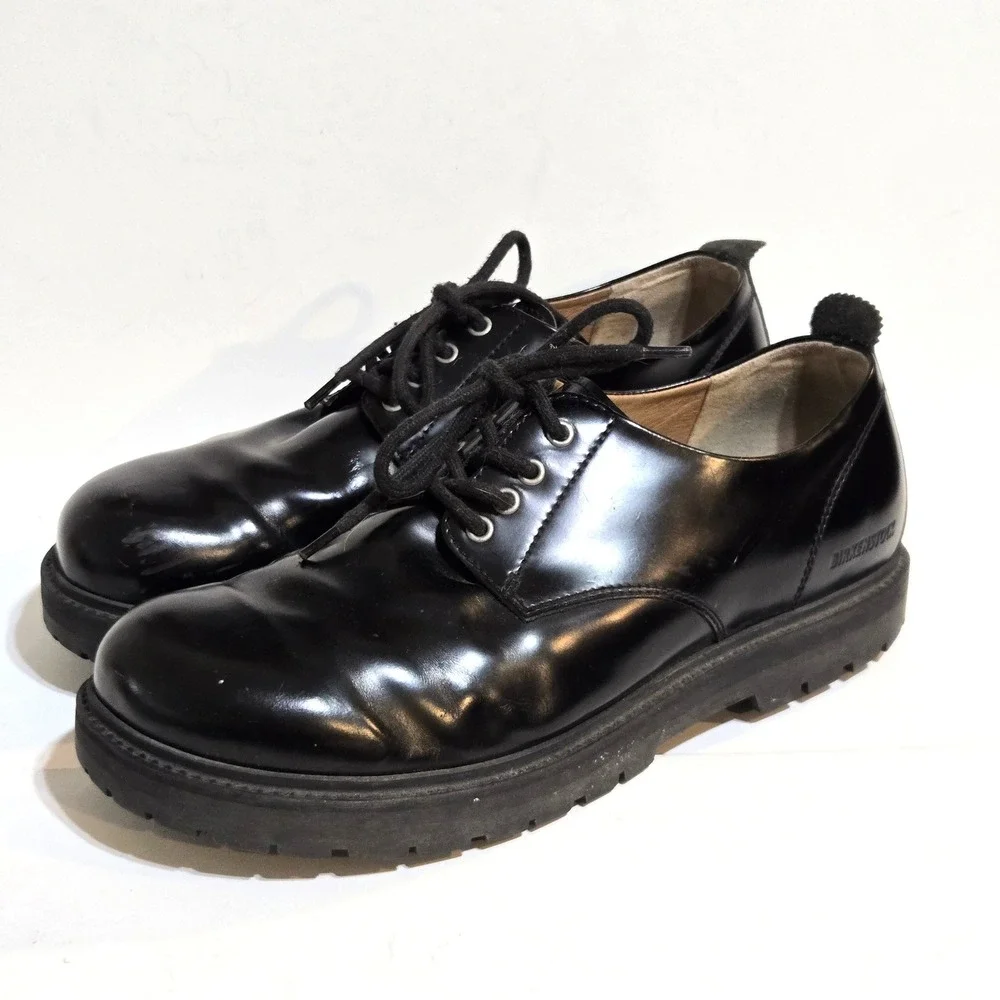 Birkenstock Keifar Shoes Mens 45/12 Black Leather Lug Sole Lace Up Workwear Read